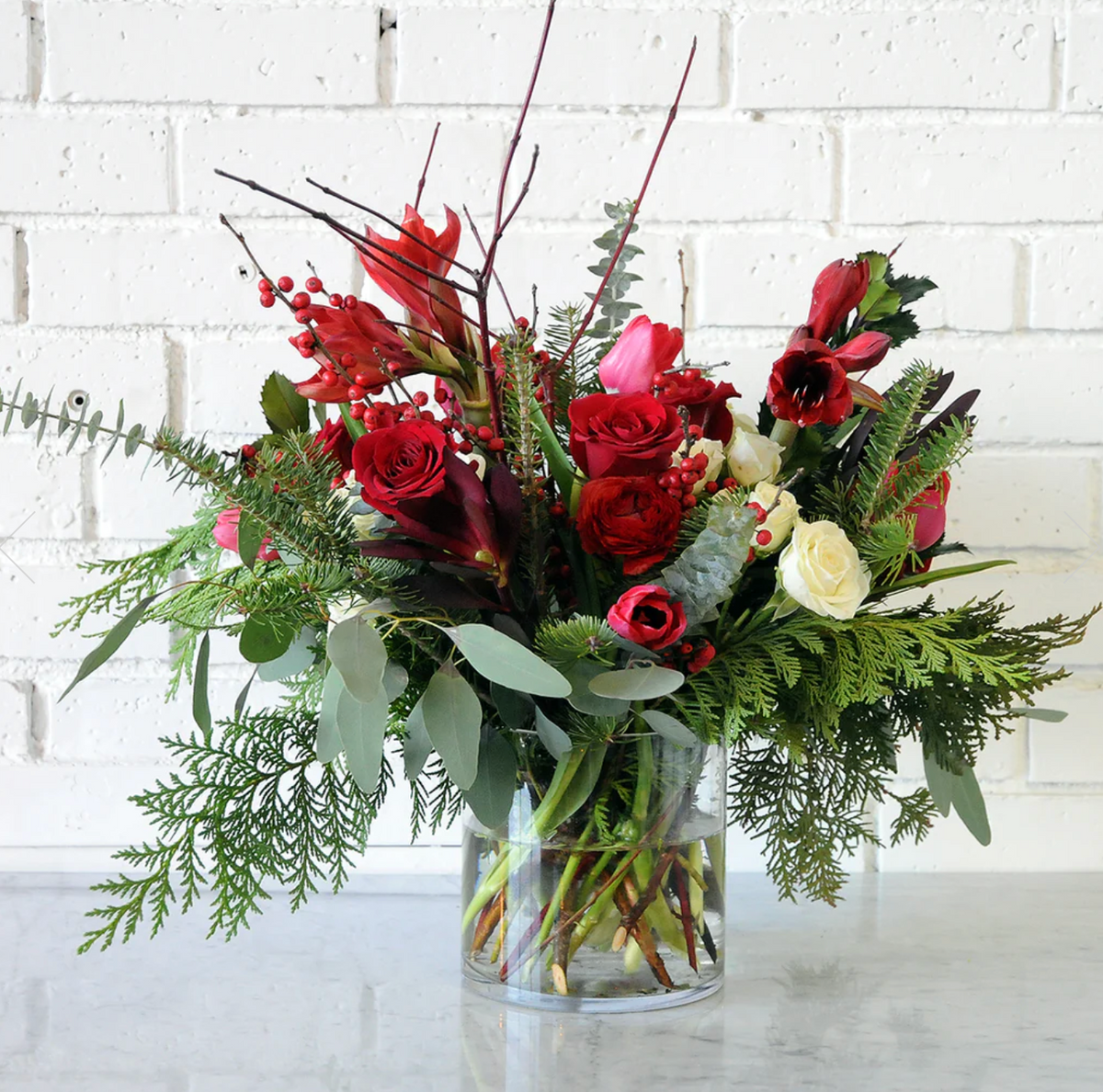 Custom Holiday Vase Arrangement