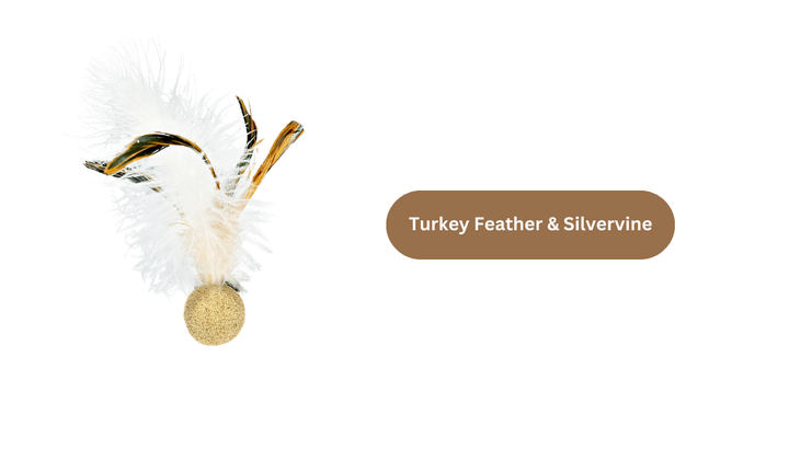 Silvervine//Catnip Birdie: Plume de dinde Silvervine