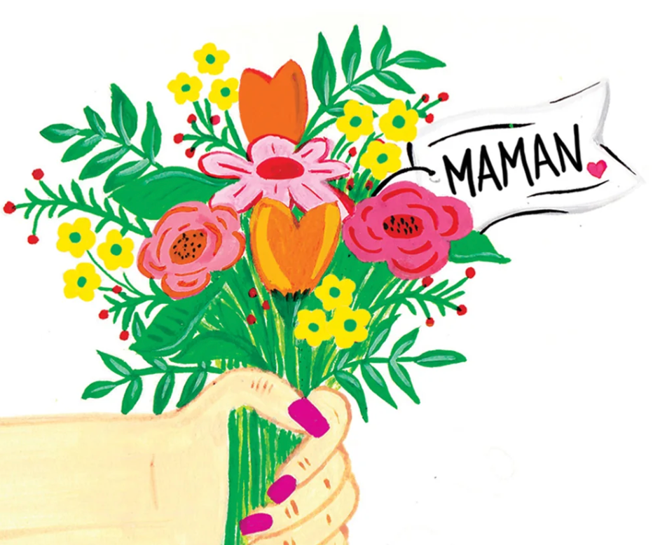 Carte florale, Bouquet fait main pour Maman