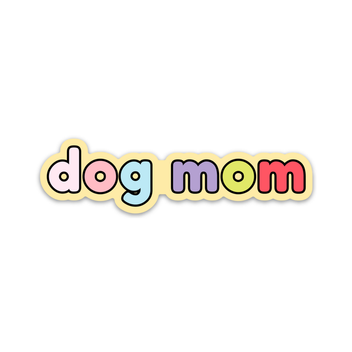 Autocollant en vinyle arc-en-ciel Dog Mom