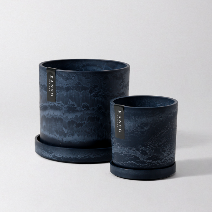 7" & 4" Signature Planters & Saucer | Earth Tones: Blue / 4" Only