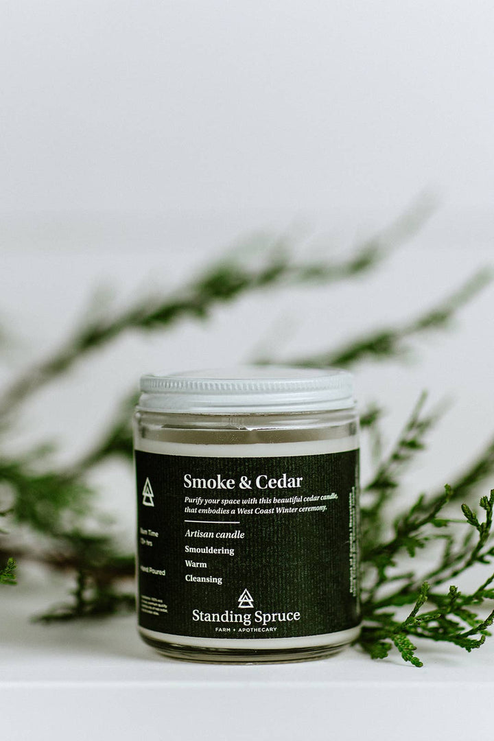 Smoke & Cedar Candle | 8Oz Glass Jar