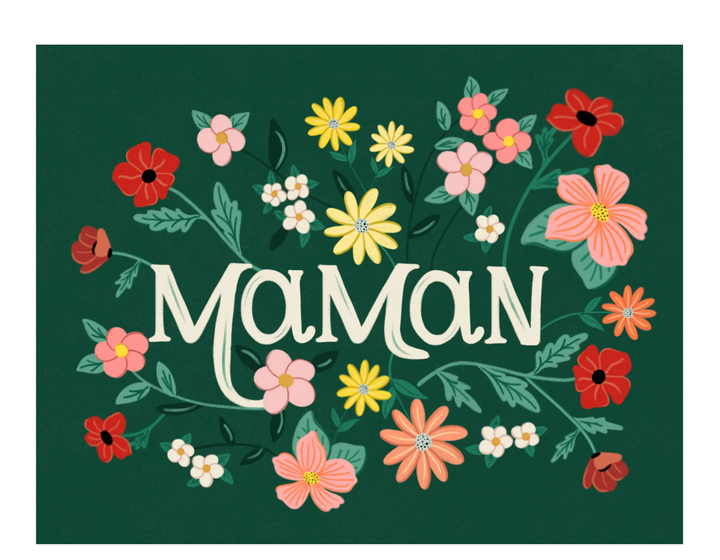 Maman, carte florale