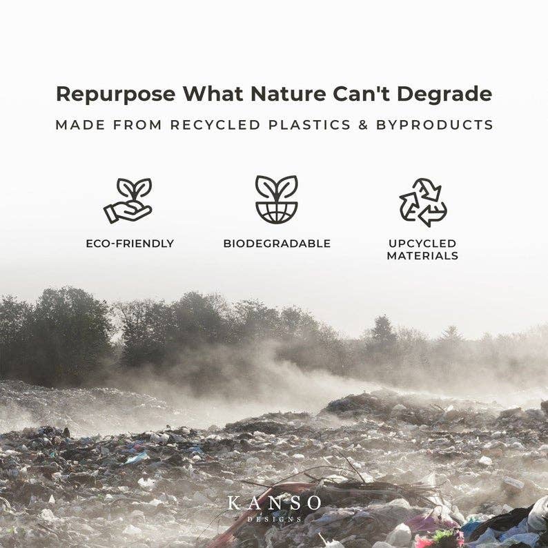 5" Upcycled Mini Planters: Bamboo Fibre White