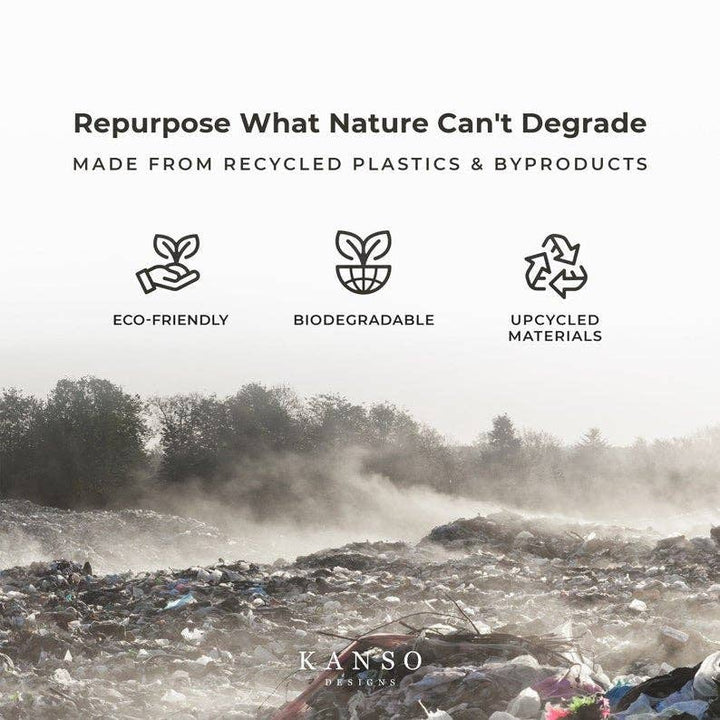 5" Upcycled Mini Planters: Bamboo Fibre White