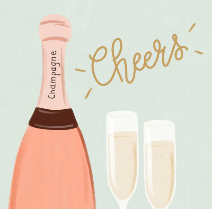 Cheers Champagne Congratulations Card
