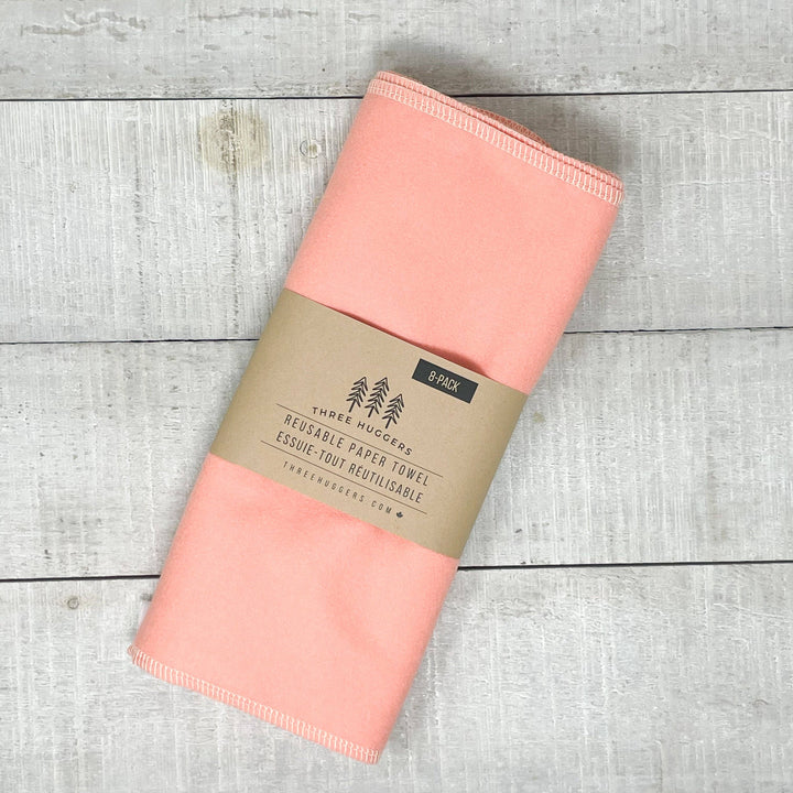 Organic Reusable Paper Towels - Coral