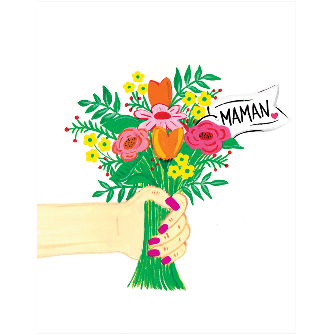 Carte florale, Bouquet fait main pour Maman