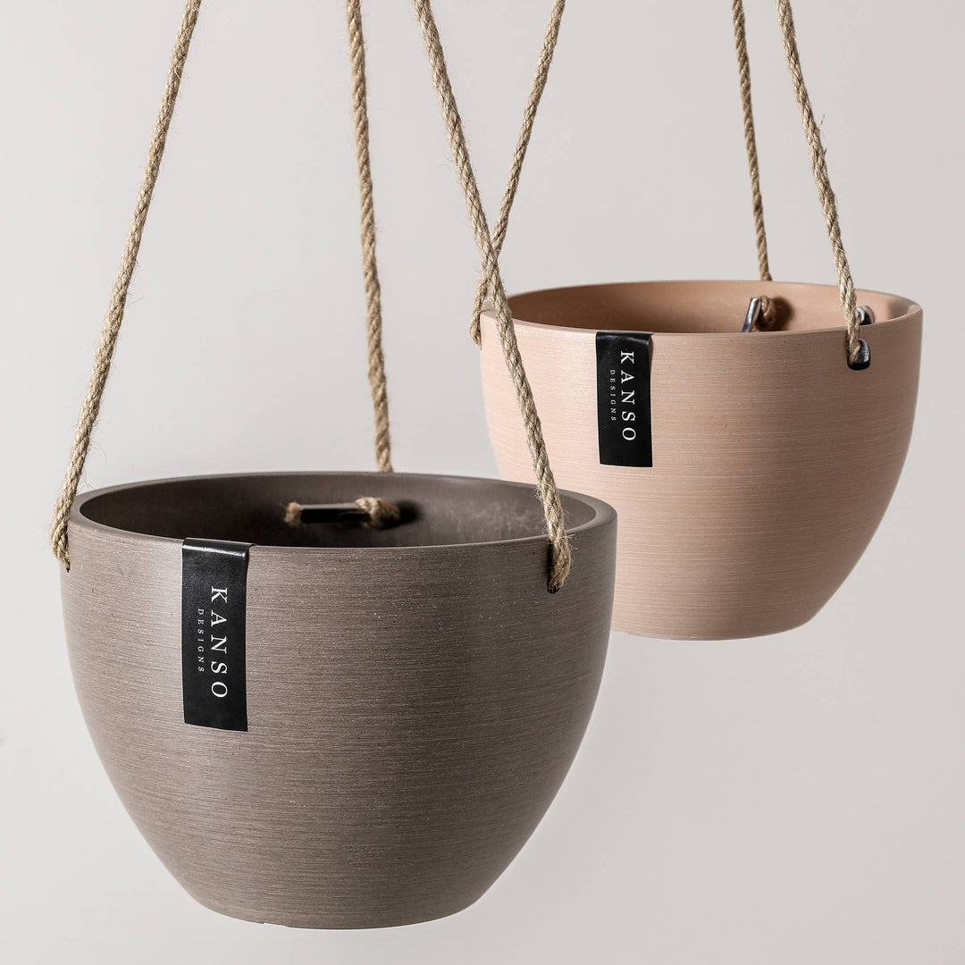 Signature Stone Hanging Planter Pot | 4 Colorways: 8" Muted Coral Planter