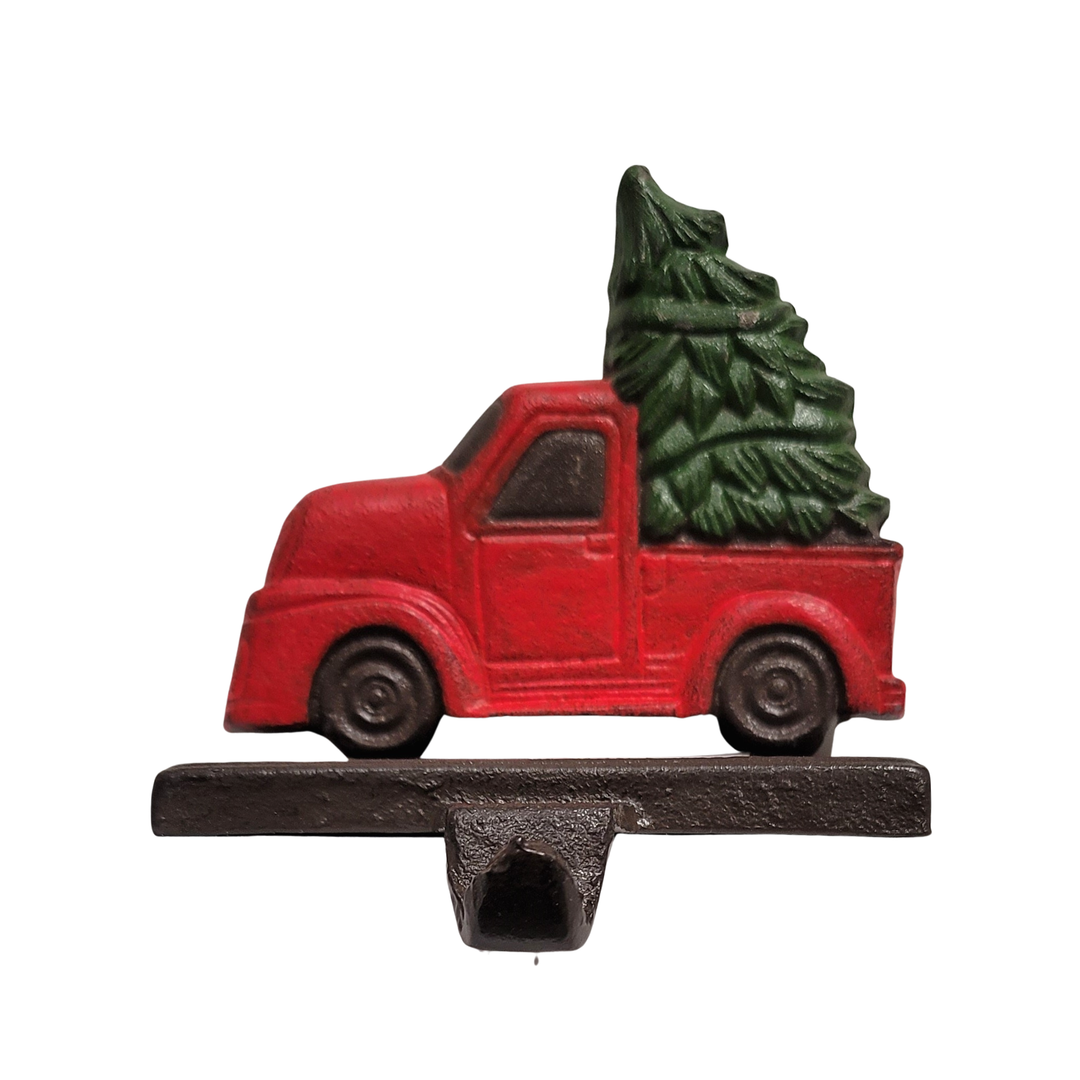 Cast iron truck stocking hanger