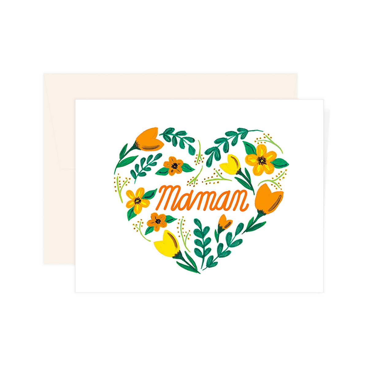 Maman Heart Flowers Card