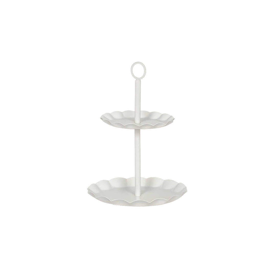 2 TIER WHITE METAL DISPLAY STAND