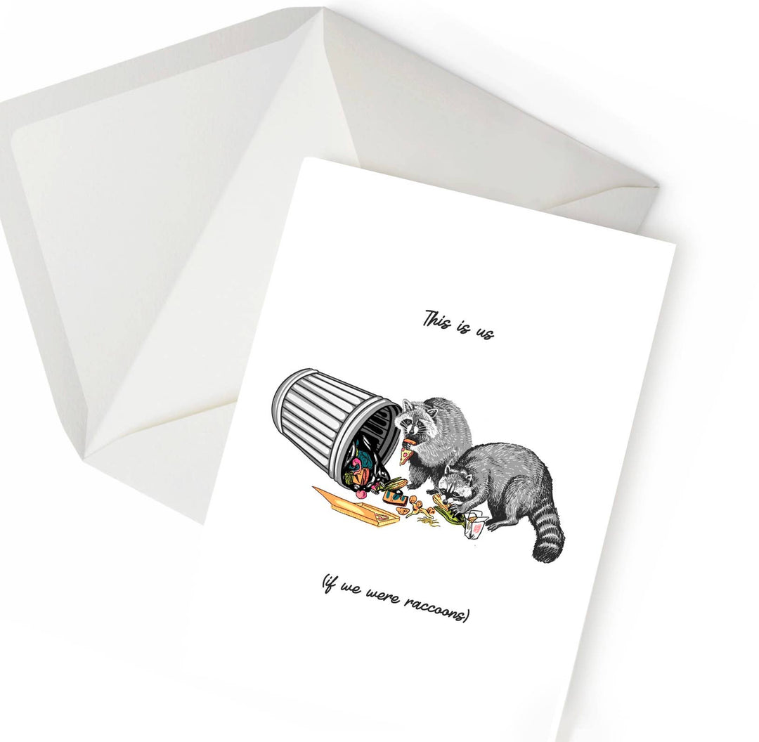 Raccoons in Trash Card