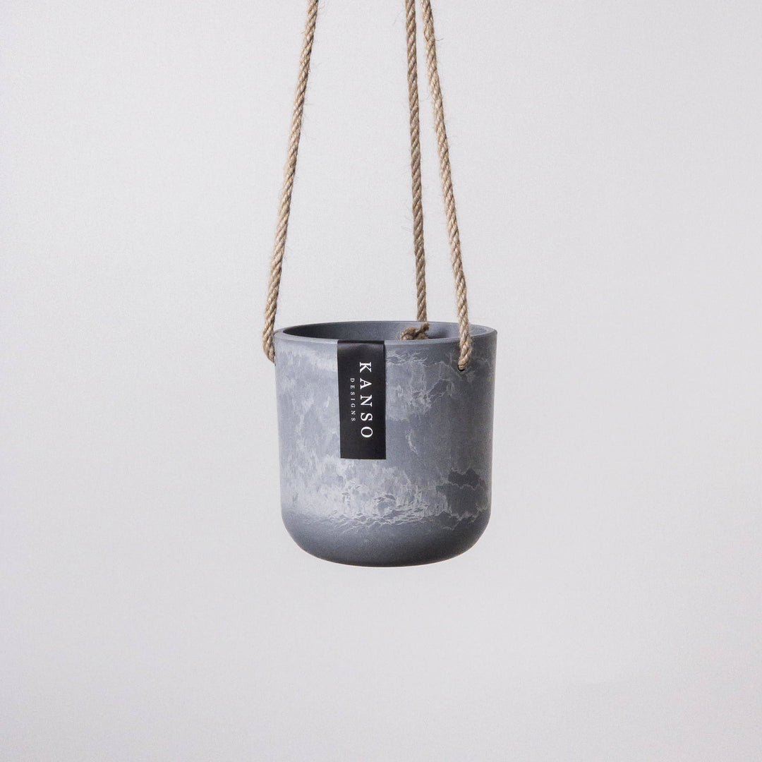 4" Signature Stone Hanging Planter Pot: Muted Coral