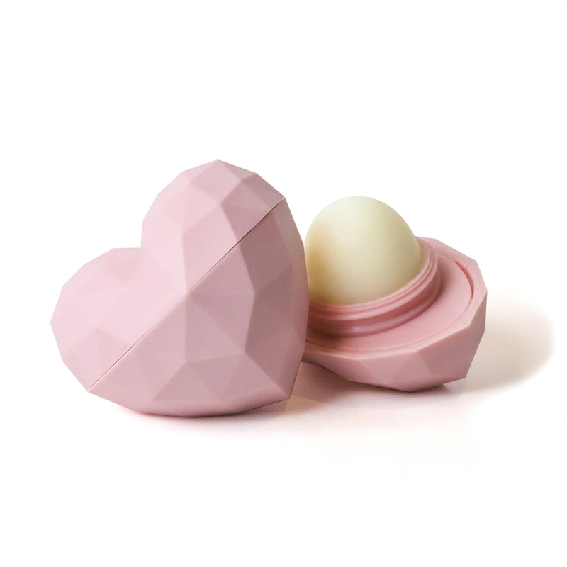 Pink Heart Lip Balm100% Natural: Pink / Clear Plastic Box / Cocolime