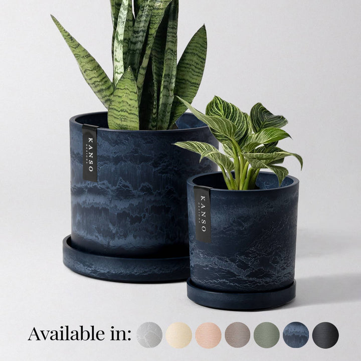 7" & 4" Signature Planters & Saucer - 2PCS | Earth Colorways: Arctic Stone / 7" & 4" | Two Set Combo