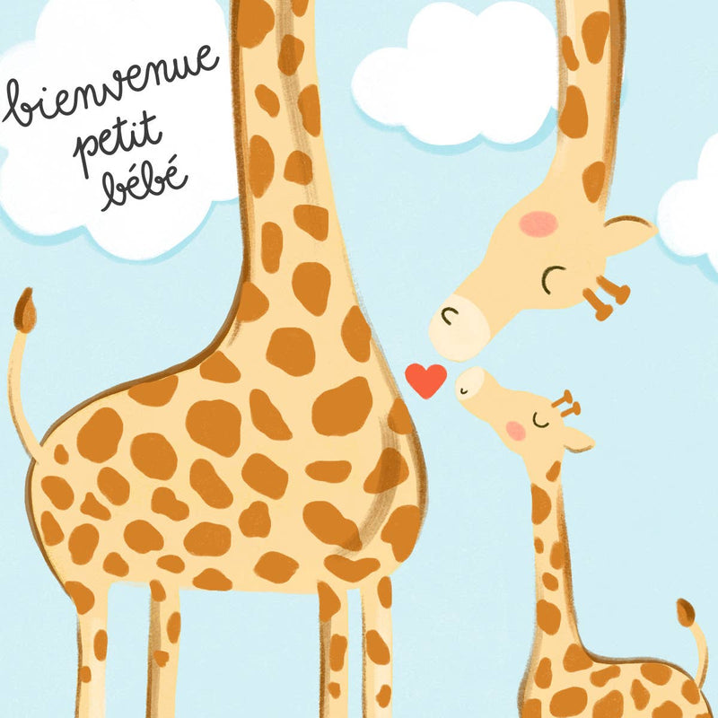 Bienvenue Bebe Illustrated Baby Card