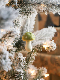 Mushroom felt ornament | Boho Christmas tree decor: Red