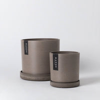 7" & 4" Signature Planters & Saucer | Earth Tones: White Stone / 4" Only