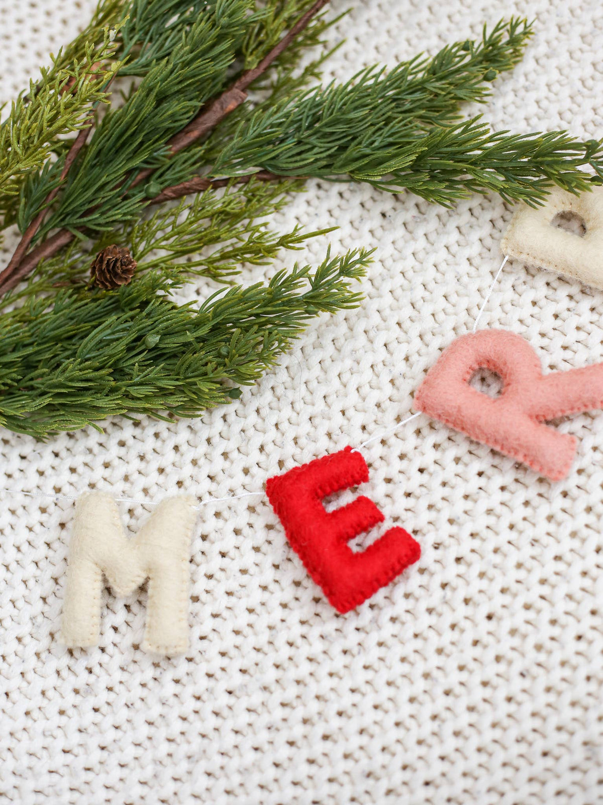 Merry Christmas Handmade Felt Garland