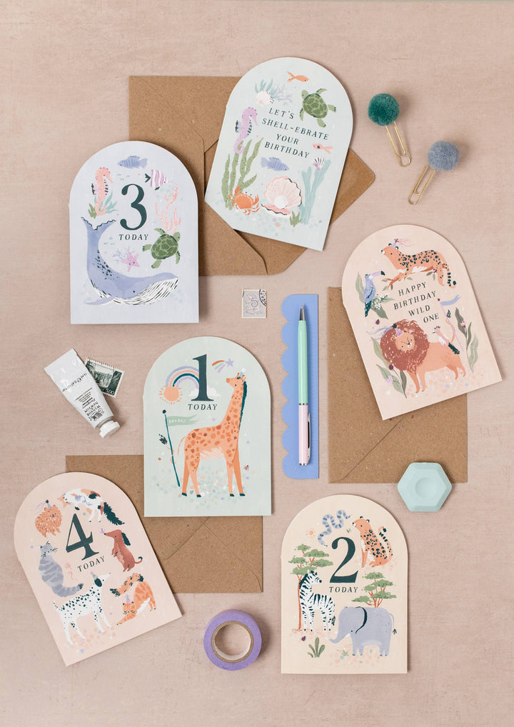 Cartes d'anniversaire Wild One | Cartes d'animaux | Cartes d'anniversaire pour enfants