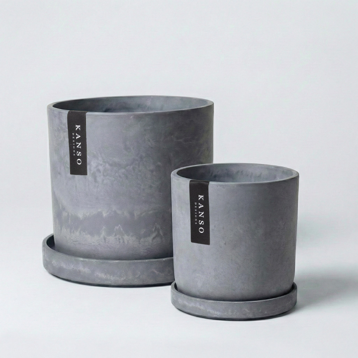 7" & 4" Signature Planters & Saucer - 2PCS | Earth Colorways: Arctic Stone / 7" & 4" | Two Set Combo