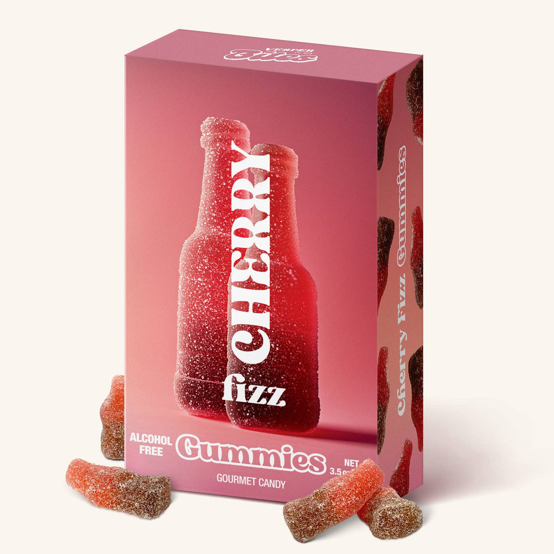Cherry Fizz Gummies, Chewy Candies, All natural