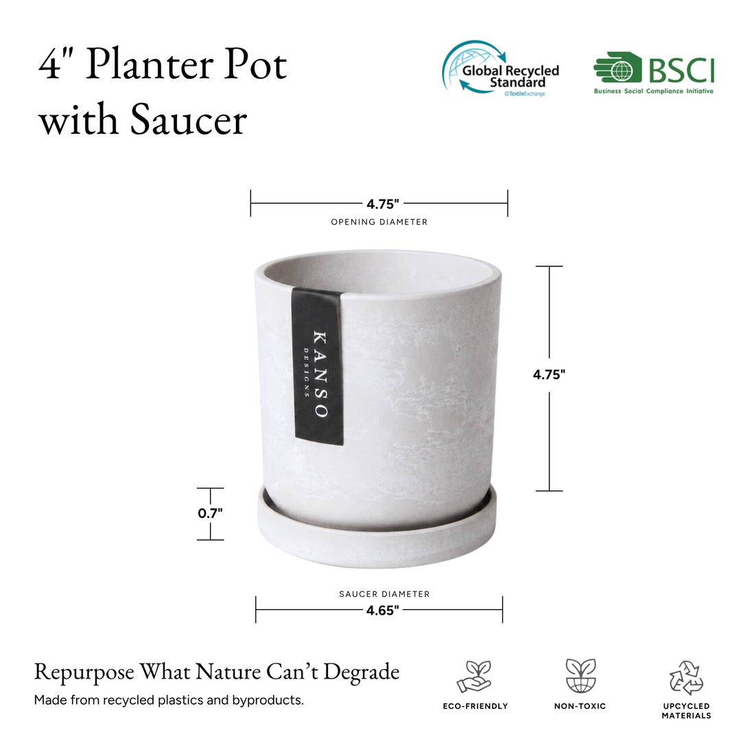4" Signature Planters & Saucer | Kanso