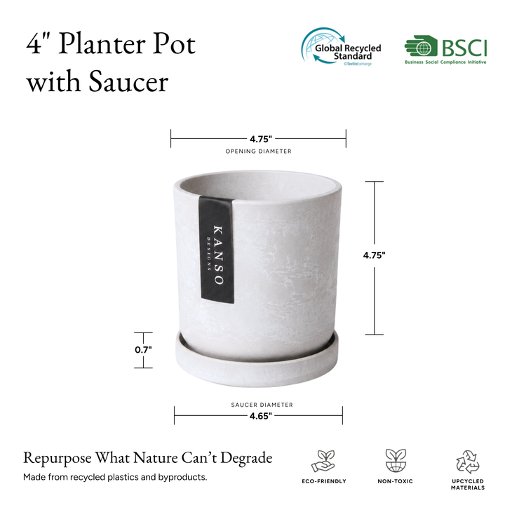 4" Signature Planters & Saucer | Kanso