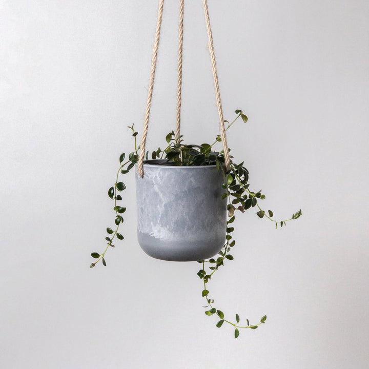4" Signature Stone Hanging Planter Pot: Muted Coral