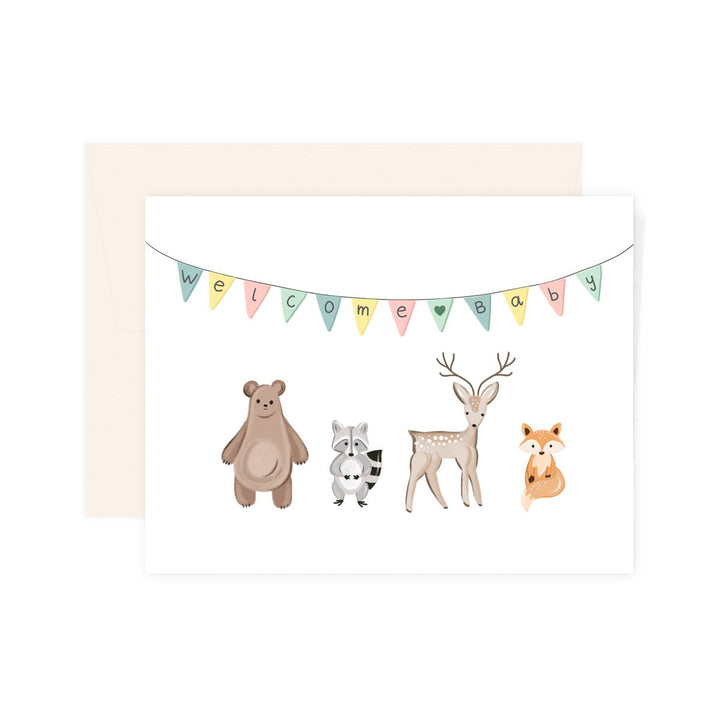 Animals Welcome Baby Card